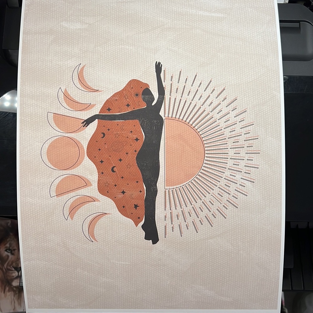 Wall Art Bohemian Woman Silhouette Celestial Print Poater Unframed - Picture 16 of 16